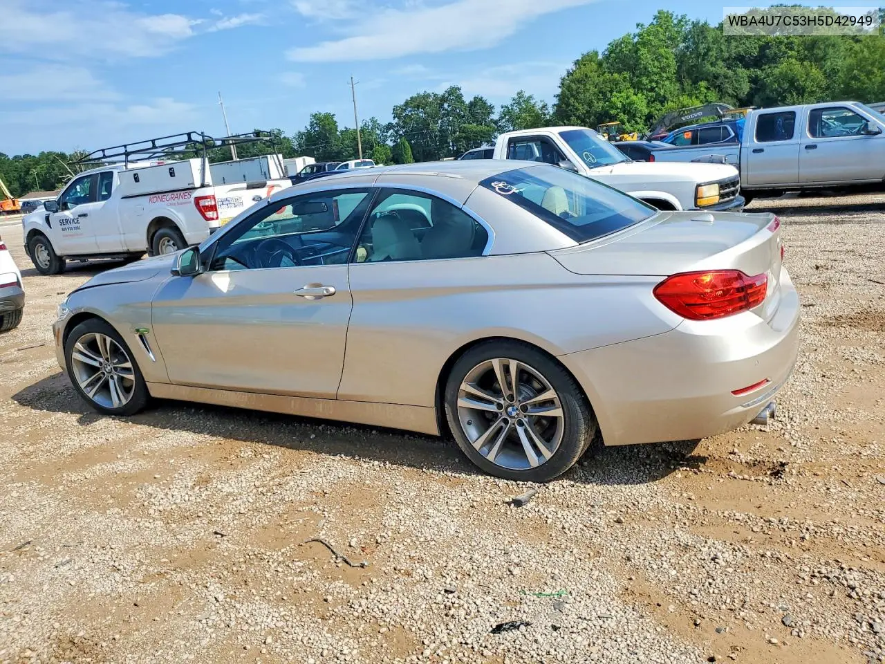 2017 BMW 430I VIN: WBA4U7C53H5D42949 Lot: 59838516
