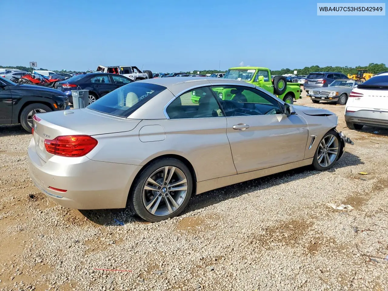 2017 BMW 430I VIN: WBA4U7C53H5D42949 Lot: 59838516
