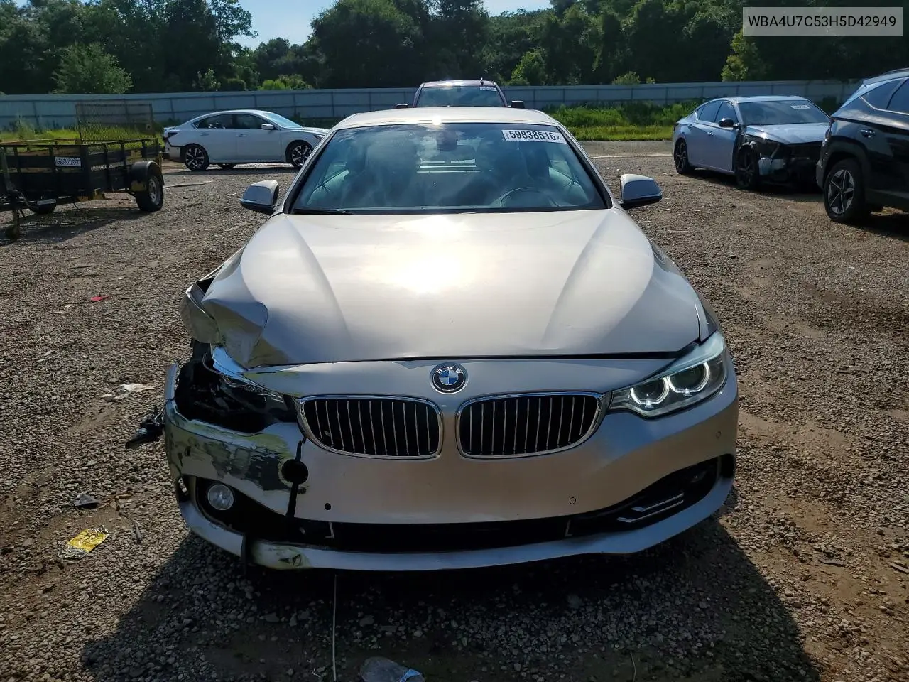 2017 BMW 430I VIN: WBA4U7C53H5D42949 Lot: 59838516