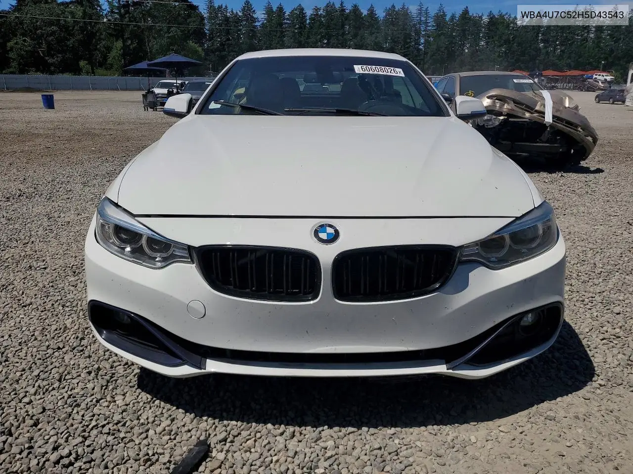 2017 BMW 430I VIN: WBA4U7C52H5D43543 Lot: 60608026