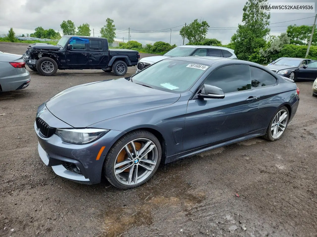 2019 BMW 430Xi VIN: WBA4W5C52KAE49536 Lot: 58150616