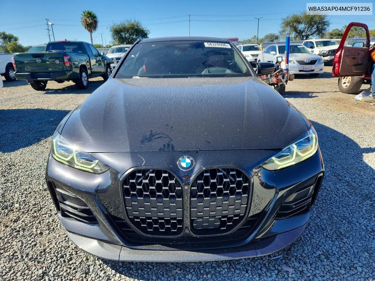 2021 BMW 430I VIN: WBA53AP04MCF91236 Lot: 58320996