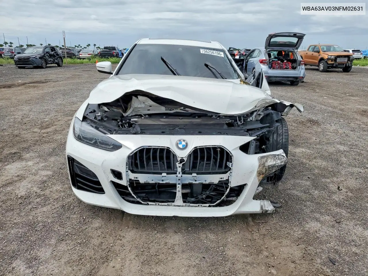 2022 BMW 430I Gran Coupe VIN: WBA63AV03NFM02631 Lot: 56256196