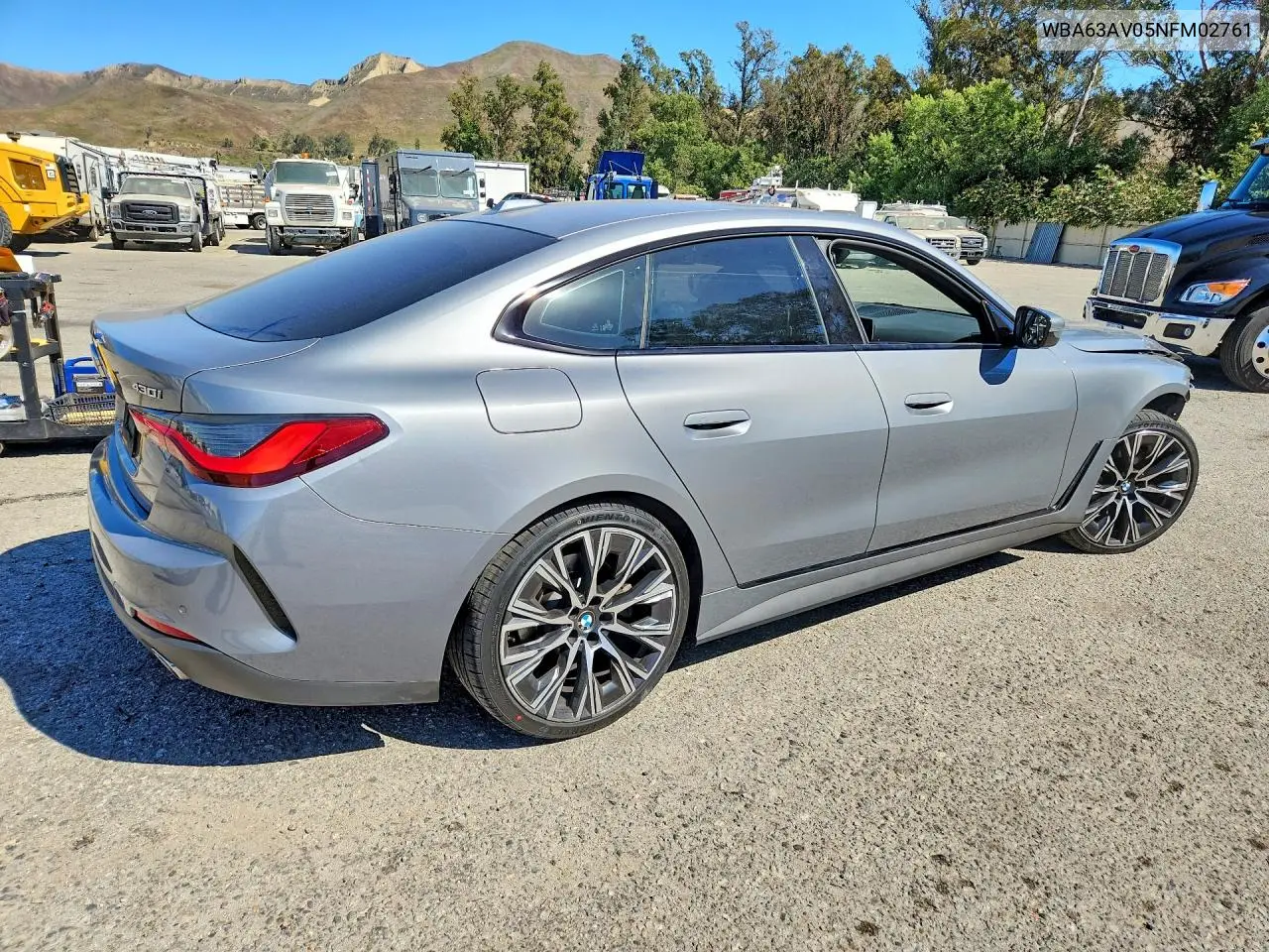 2022 BMW 430I Gran Coupe VIN: WBA63AV05NFM02761 Lot: 60251316
