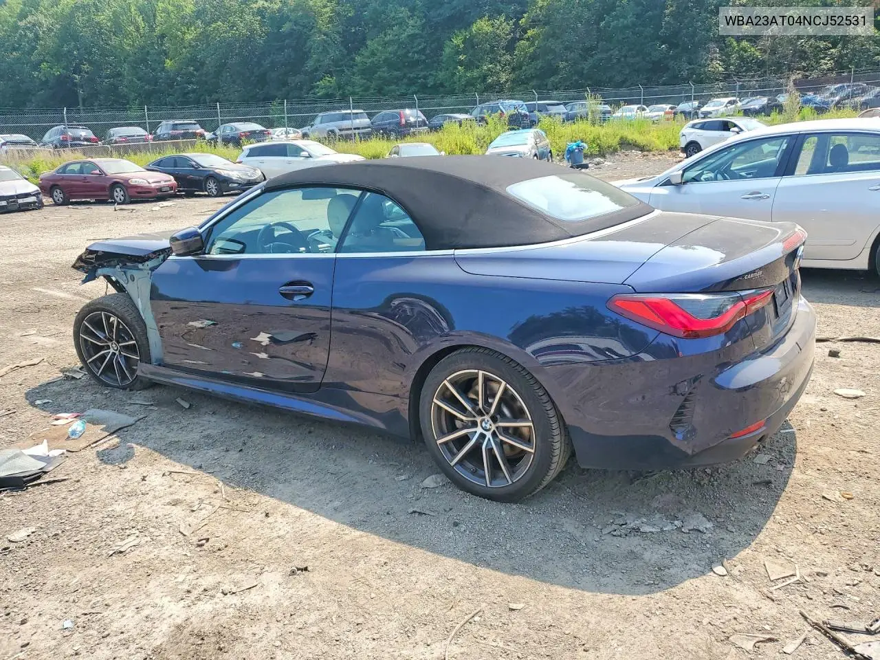 2022 BMW 430I VIN: WBA23AT04NCJ52531 Lot: 61208016