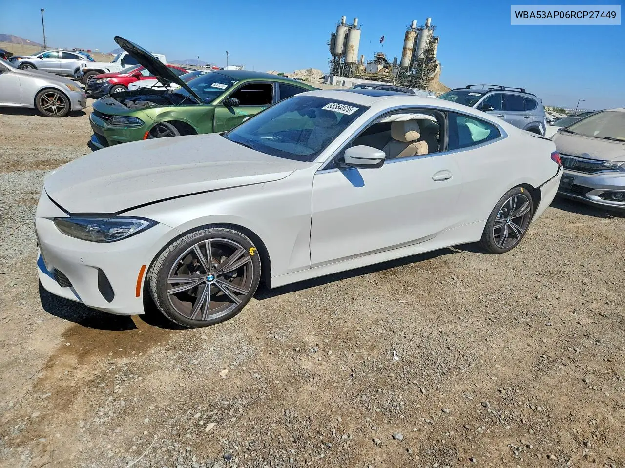 2024 BMW 430I VIN: WBA53AP06RCP27449 Lot: 58564626