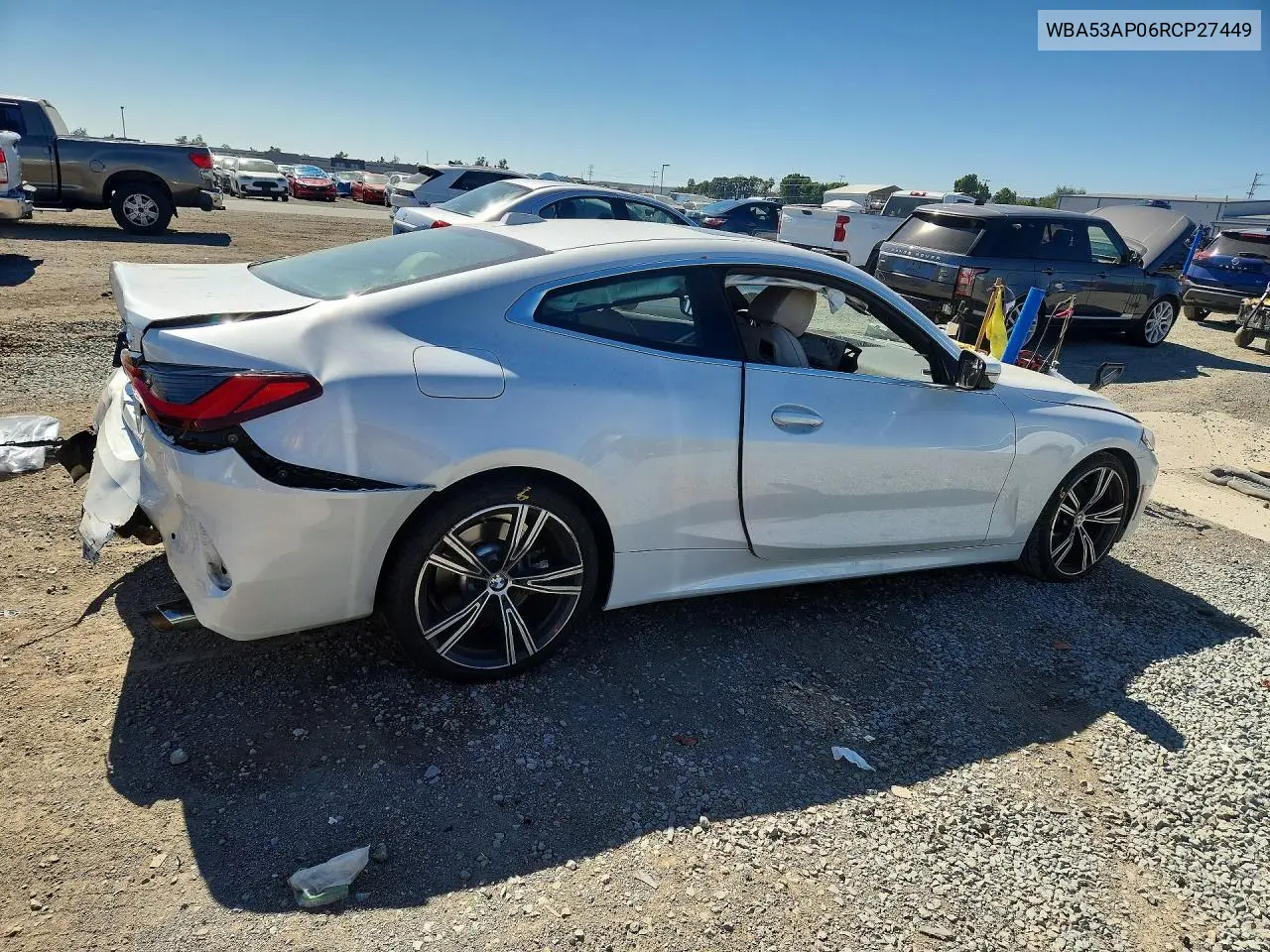 2024 BMW 430I VIN: WBA53AP06RCP27449 Lot: 58564626