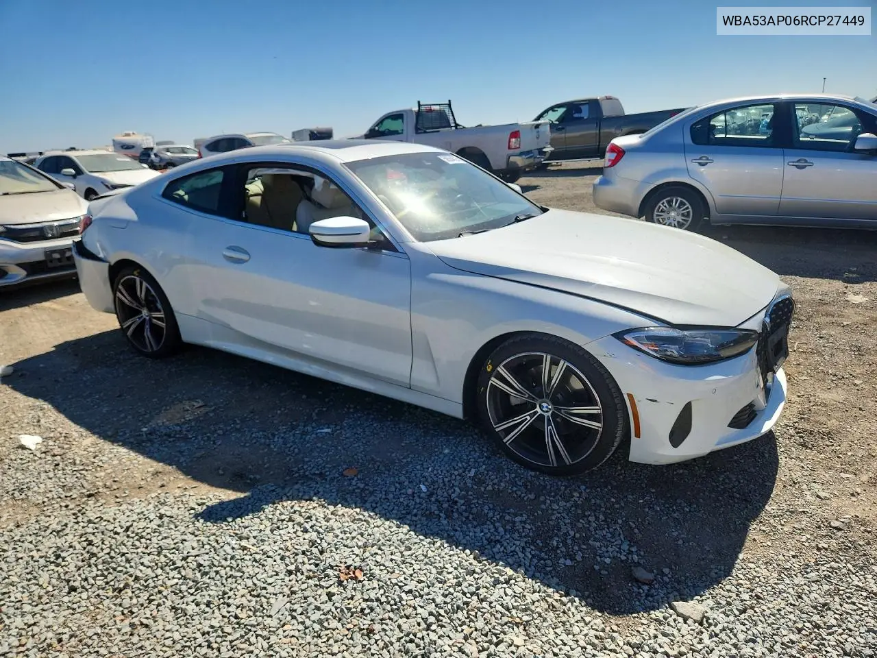 2024 BMW 430I VIN: WBA53AP06RCP27449 Lot: 58564626