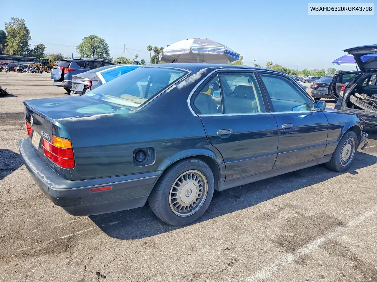 1994 BMW 525 I Automatic VIN: WBAHD6320RGK43798 Lot: 58584996