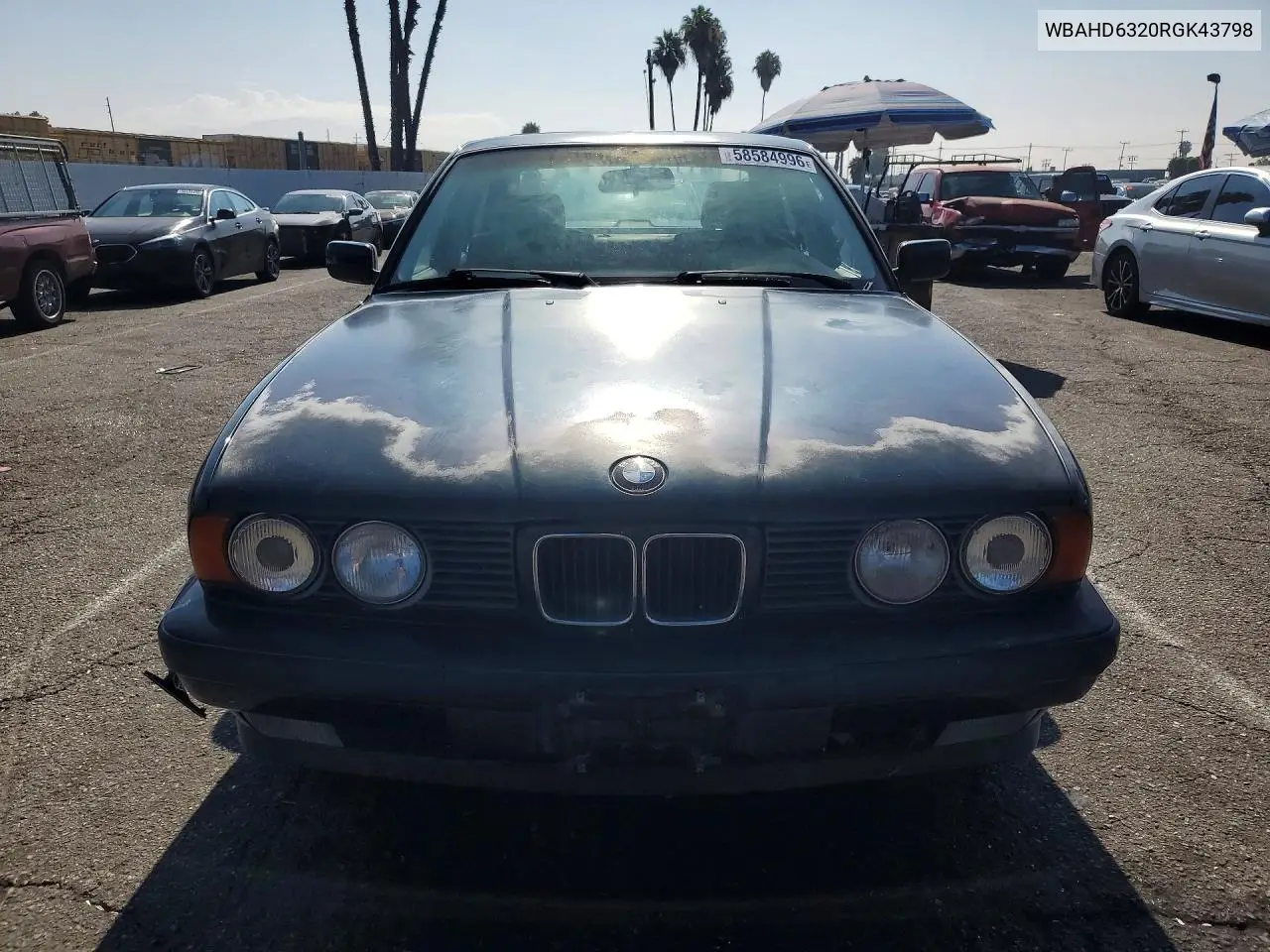 1994 BMW 525 I Automatic VIN: WBAHD6320RGK43798 Lot: 58584996