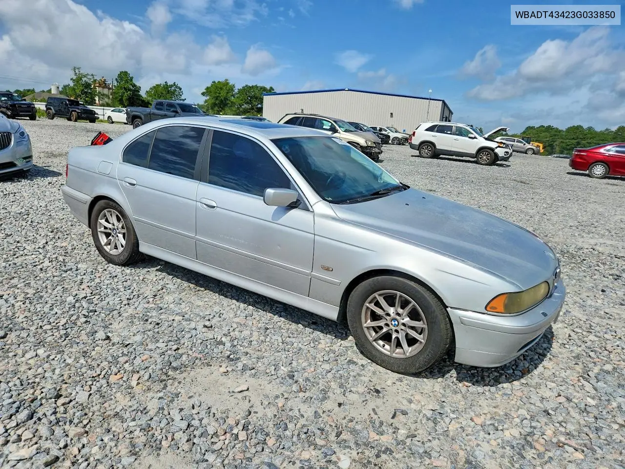 2003 BMW 525 I Automatic VIN: WBADT43423G033850 Lot: 61999736