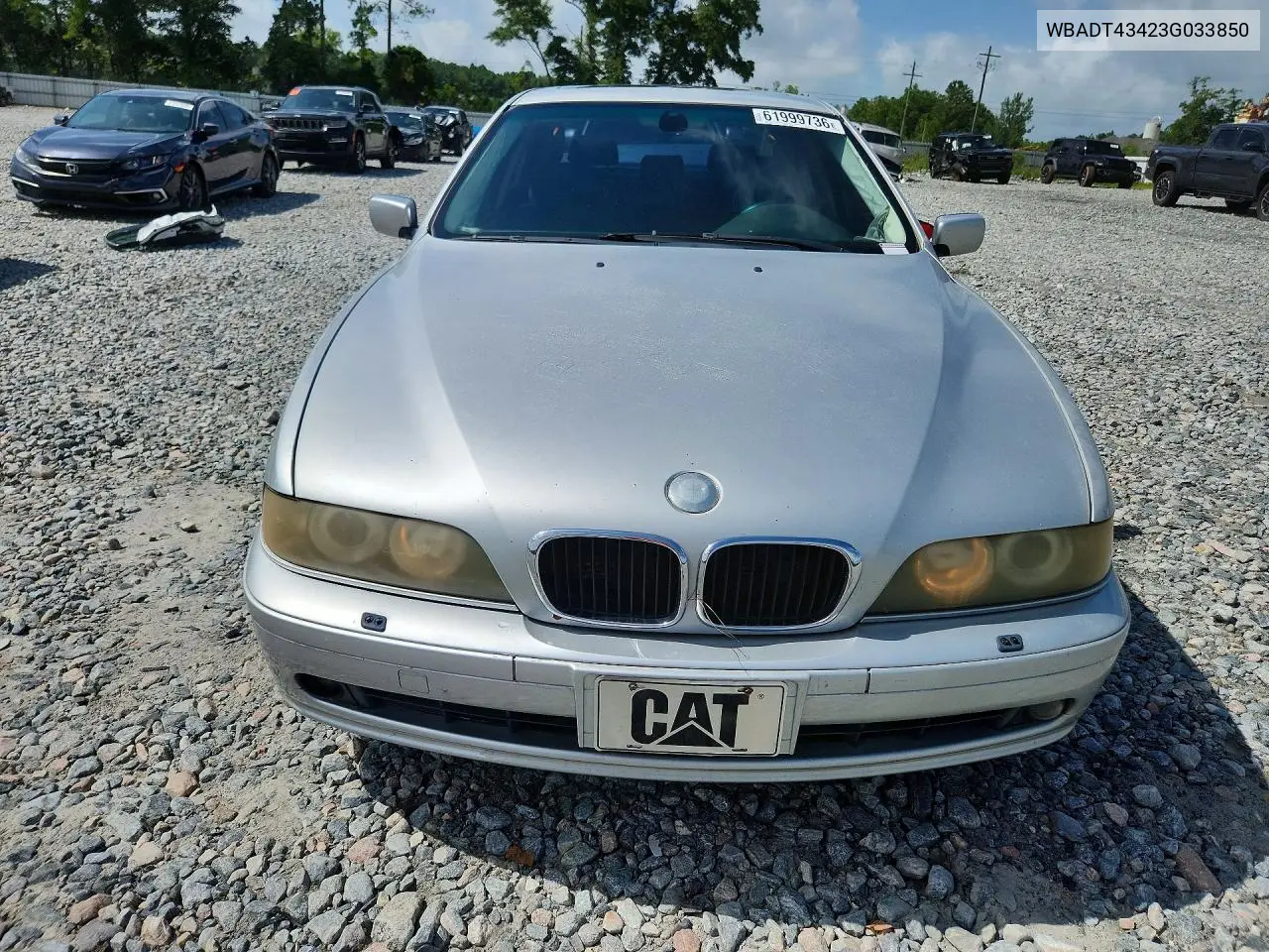 2003 BMW 525 I Automatic VIN: WBADT43423G033850 Lot: 61999736