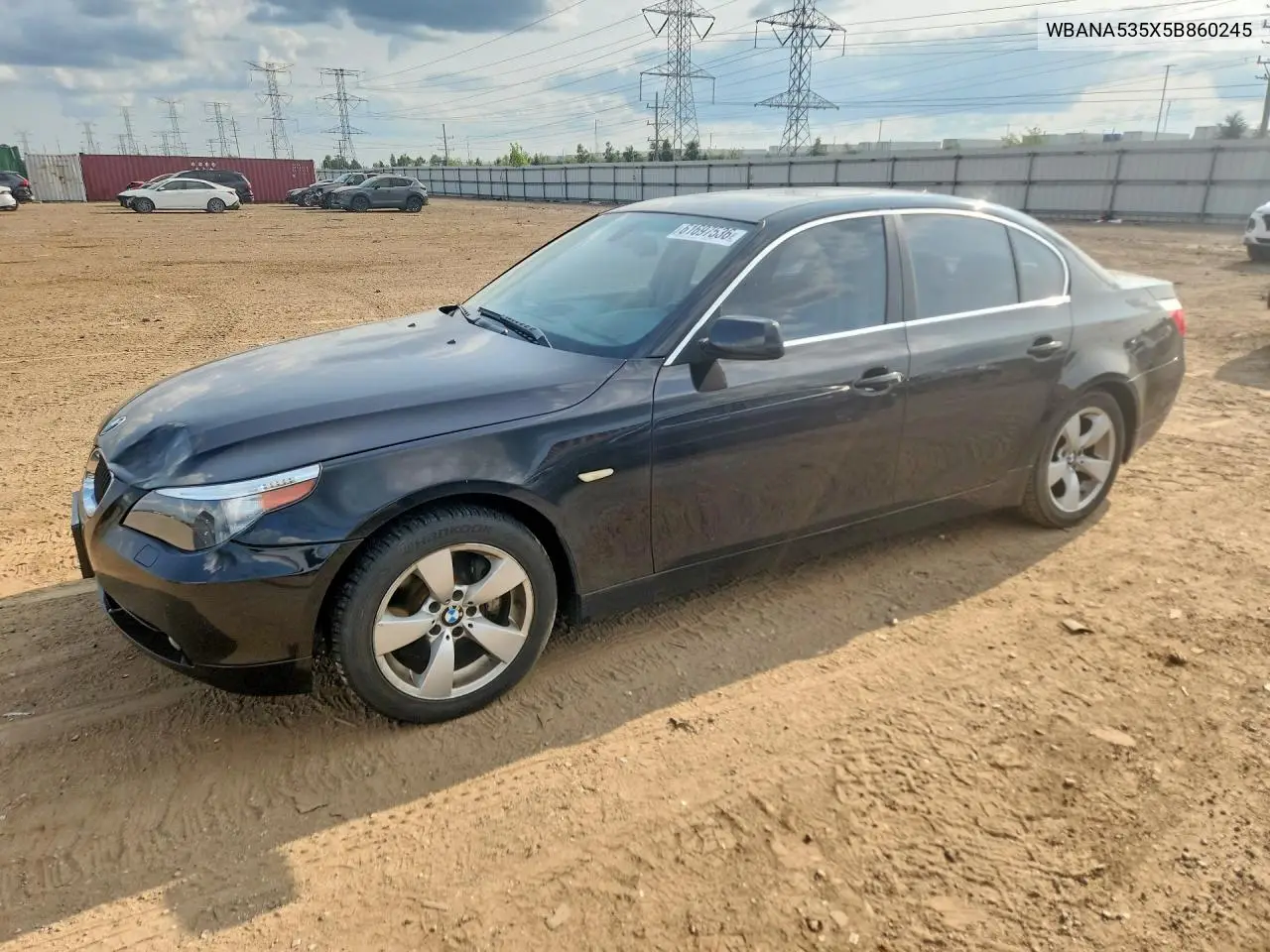 2005 BMW 525 I VIN: WBANA535X5B860245 Lot: 61697536