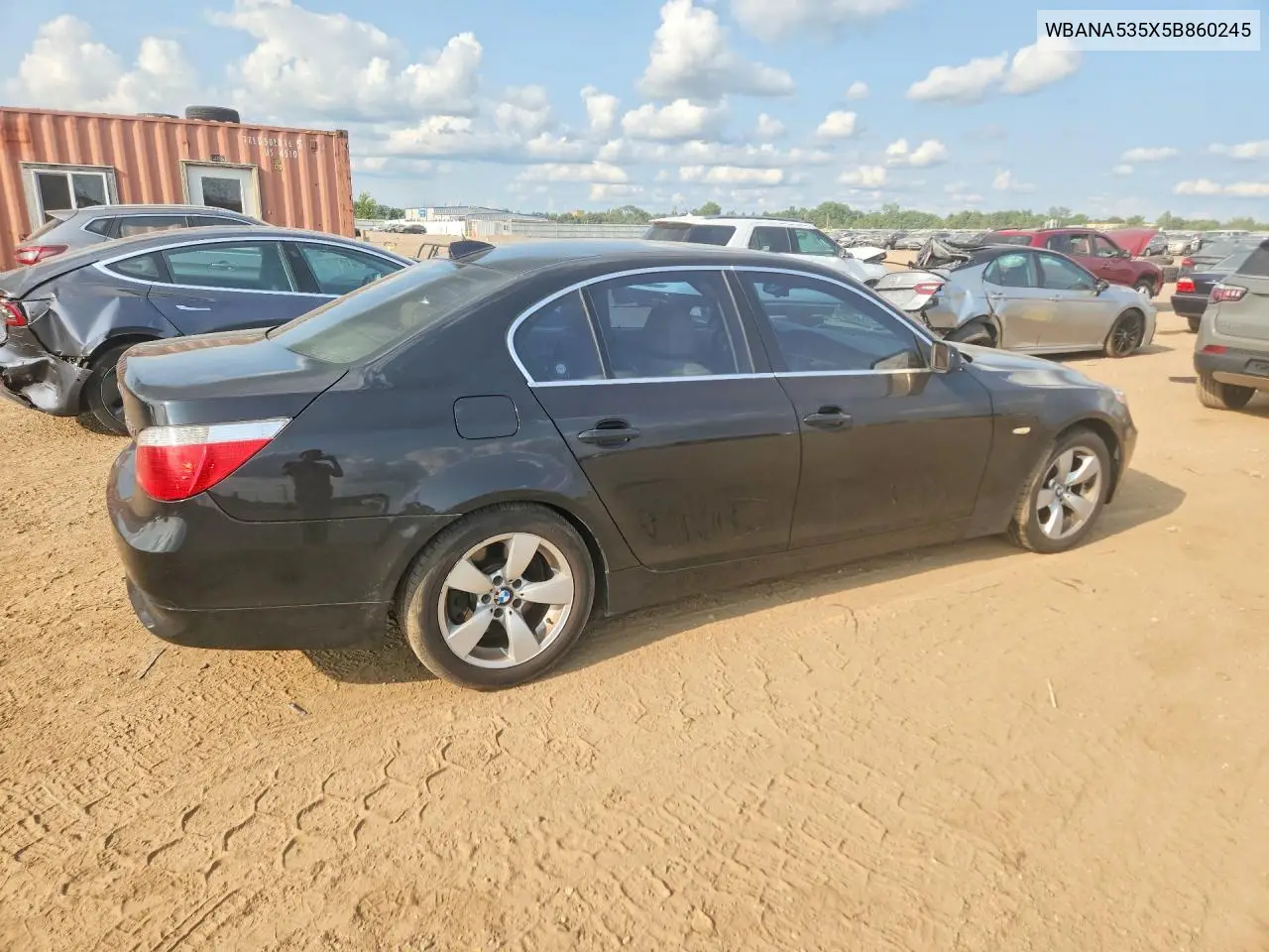 2005 BMW 525 I VIN: WBANA535X5B860245 Lot: 61697536
