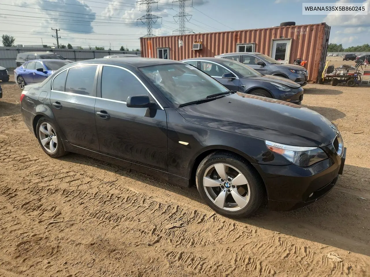 2005 BMW 525 I VIN: WBANA535X5B860245 Lot: 61697536