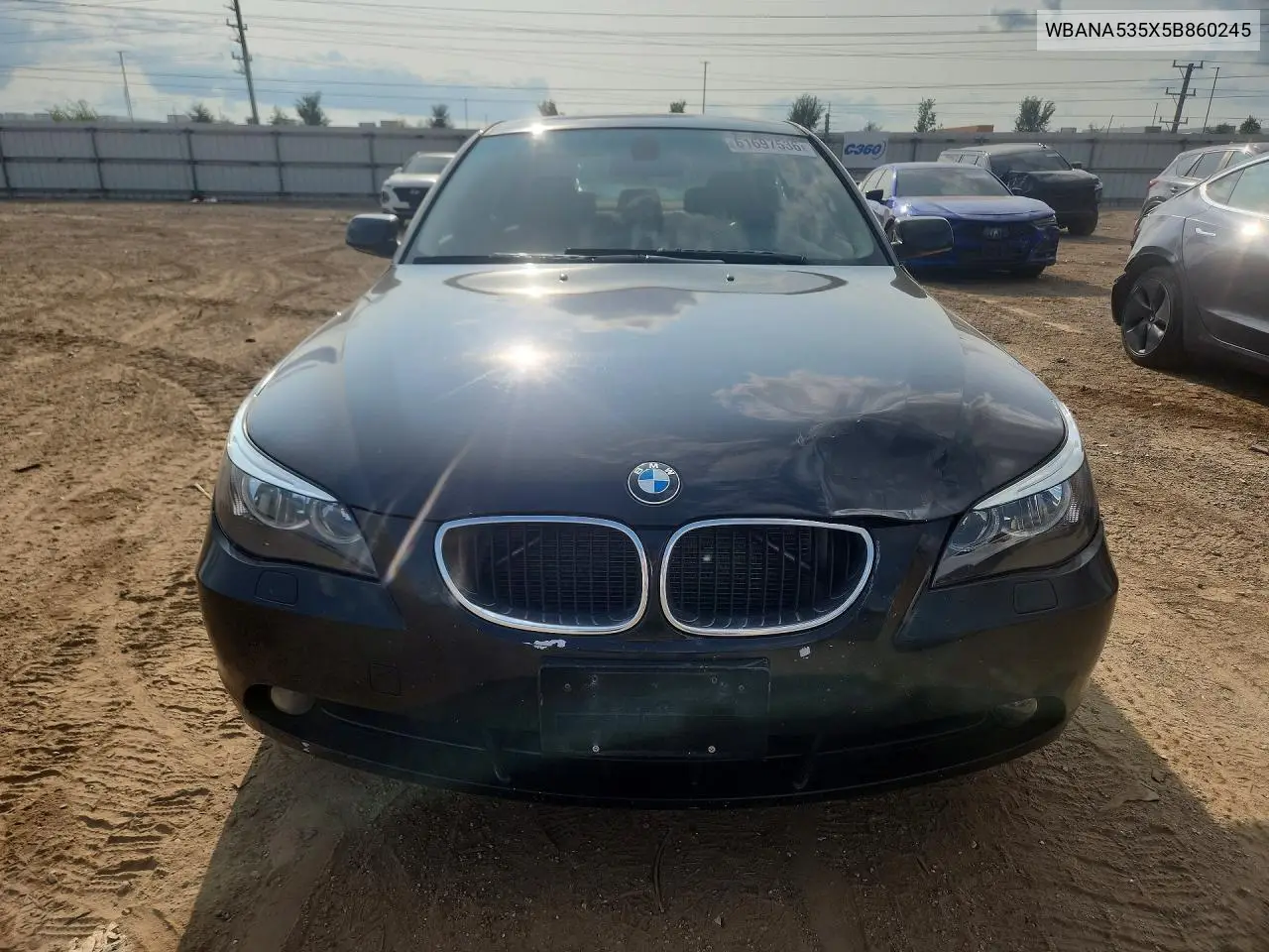 2005 BMW 525 I VIN: WBANA535X5B860245 Lot: 61697536