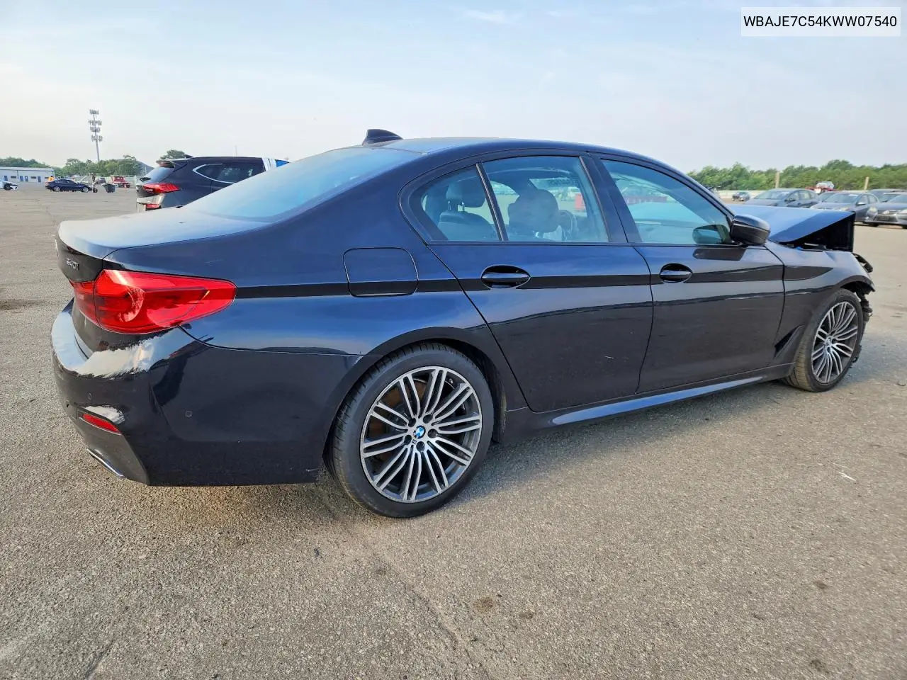 2019 BMW 540 Xi VIN: WBAJE7C54KWW07540 Lot: 73344145