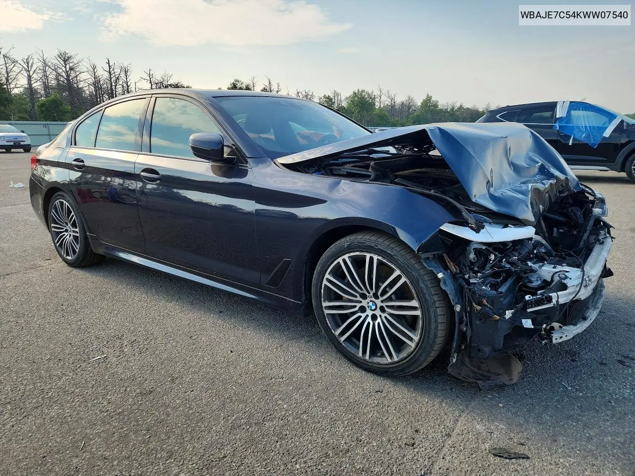 2019 BMW 540 Xi VIN: WBAJE7C54KWW07540 Lot: 73344145