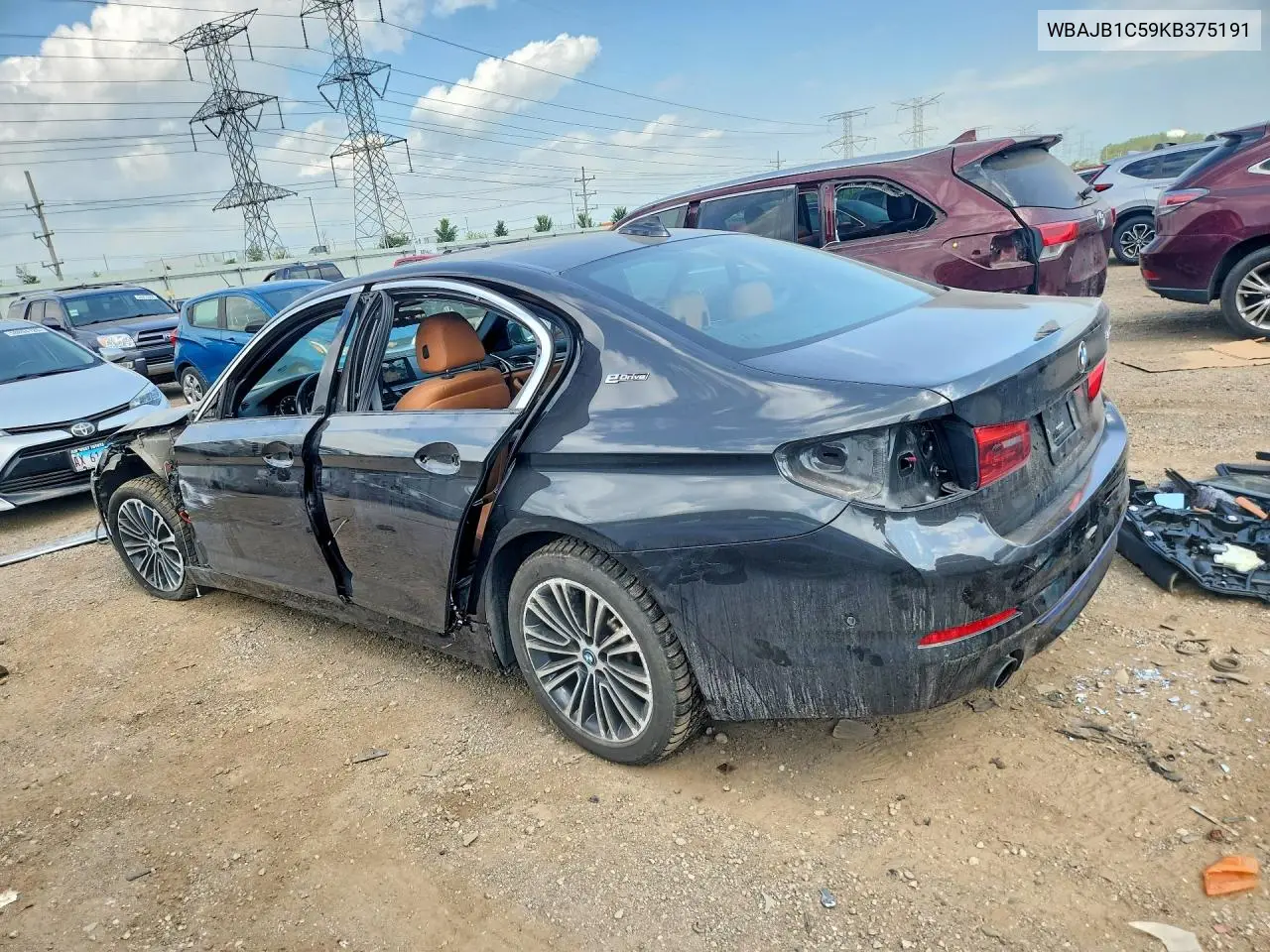 2019 BMW 530Xe VIN: WBAJB1C59KB375191 Lot: 85973365