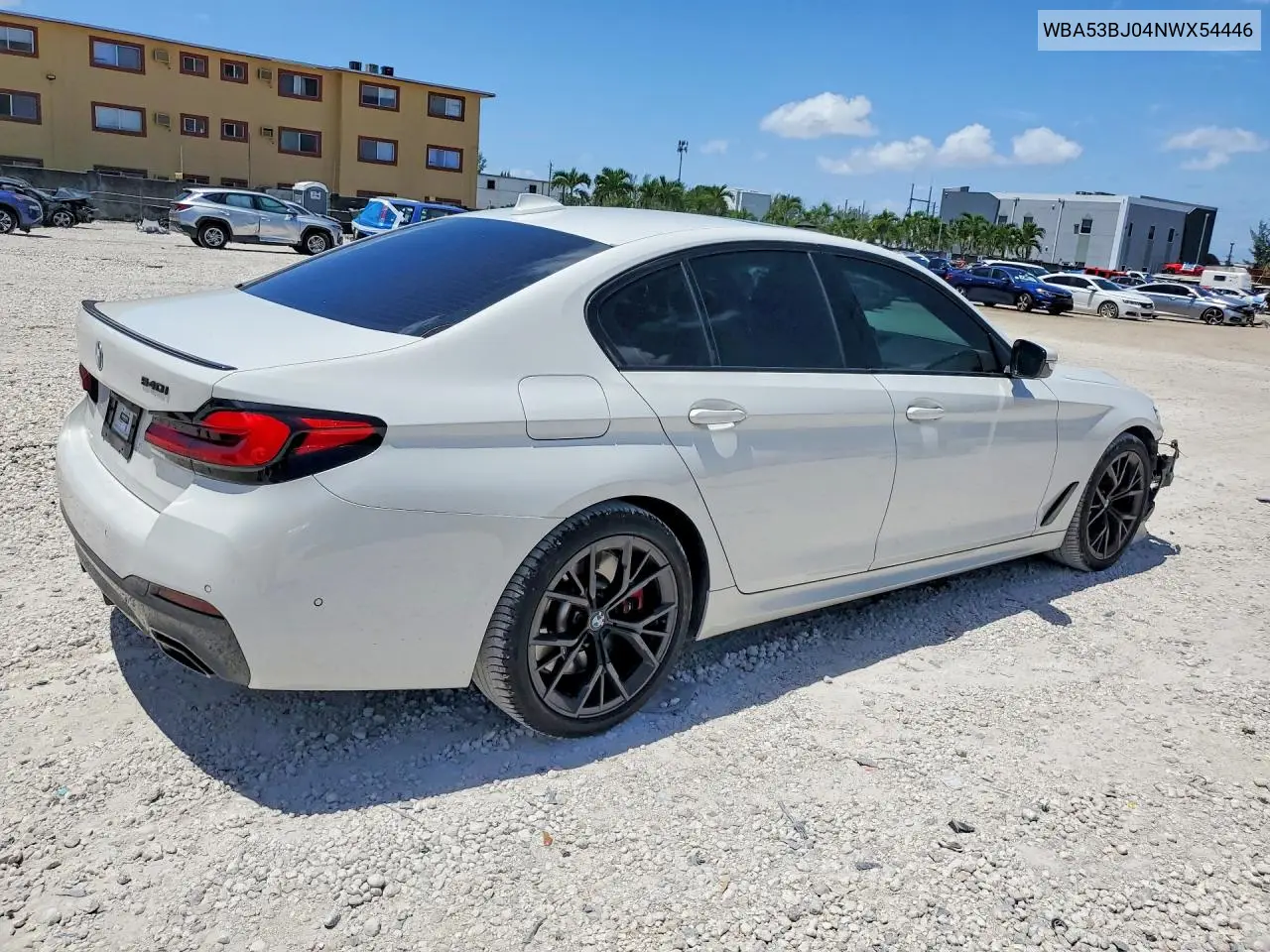 2022 BMW 540 I VIN: WBA53BJ04NWX54446 Lot: 62064286