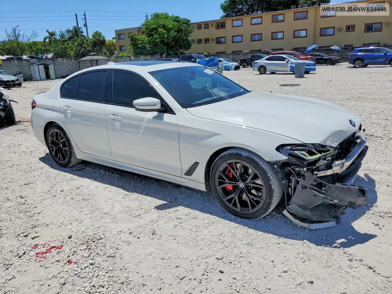 2022 BMW 540 I VIN: WBA53BJ04NWX54446 Lot: 62064286