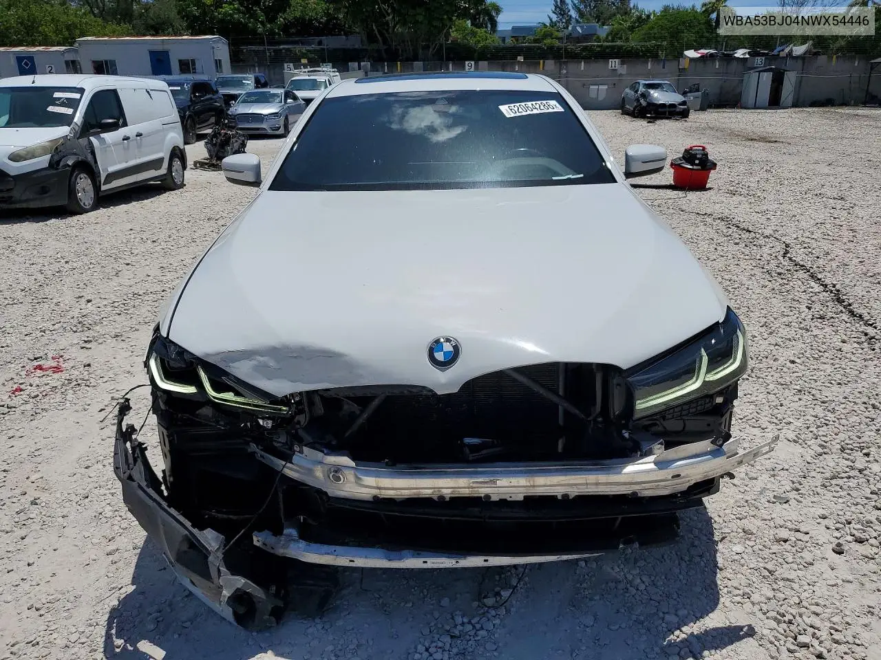 2022 BMW 540 I VIN: WBA53BJ04NWX54446 Lot: 62064286