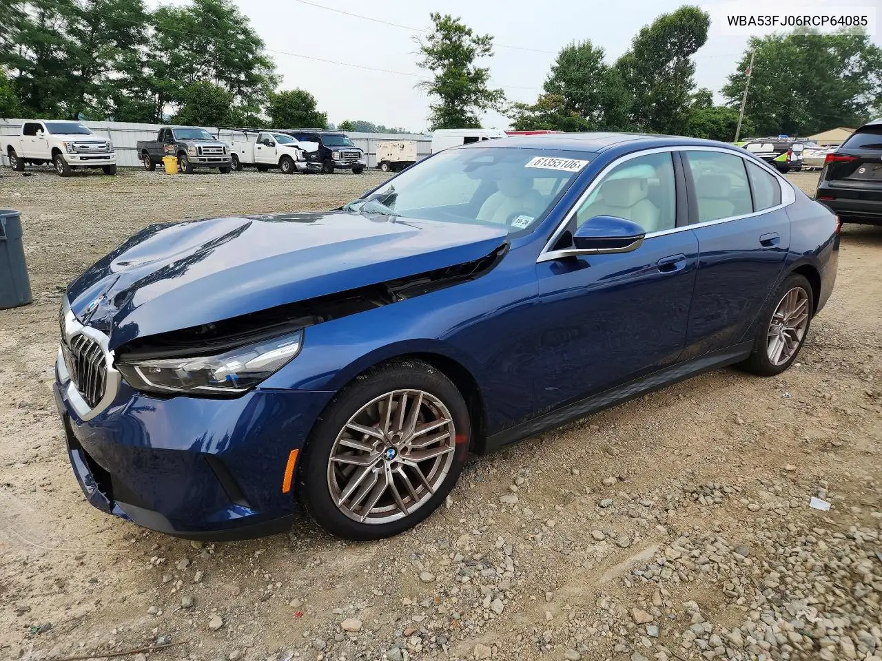 2024 BMW 530 Xi VIN: WBA53FJ06RCP64085 Lot: 61355106
