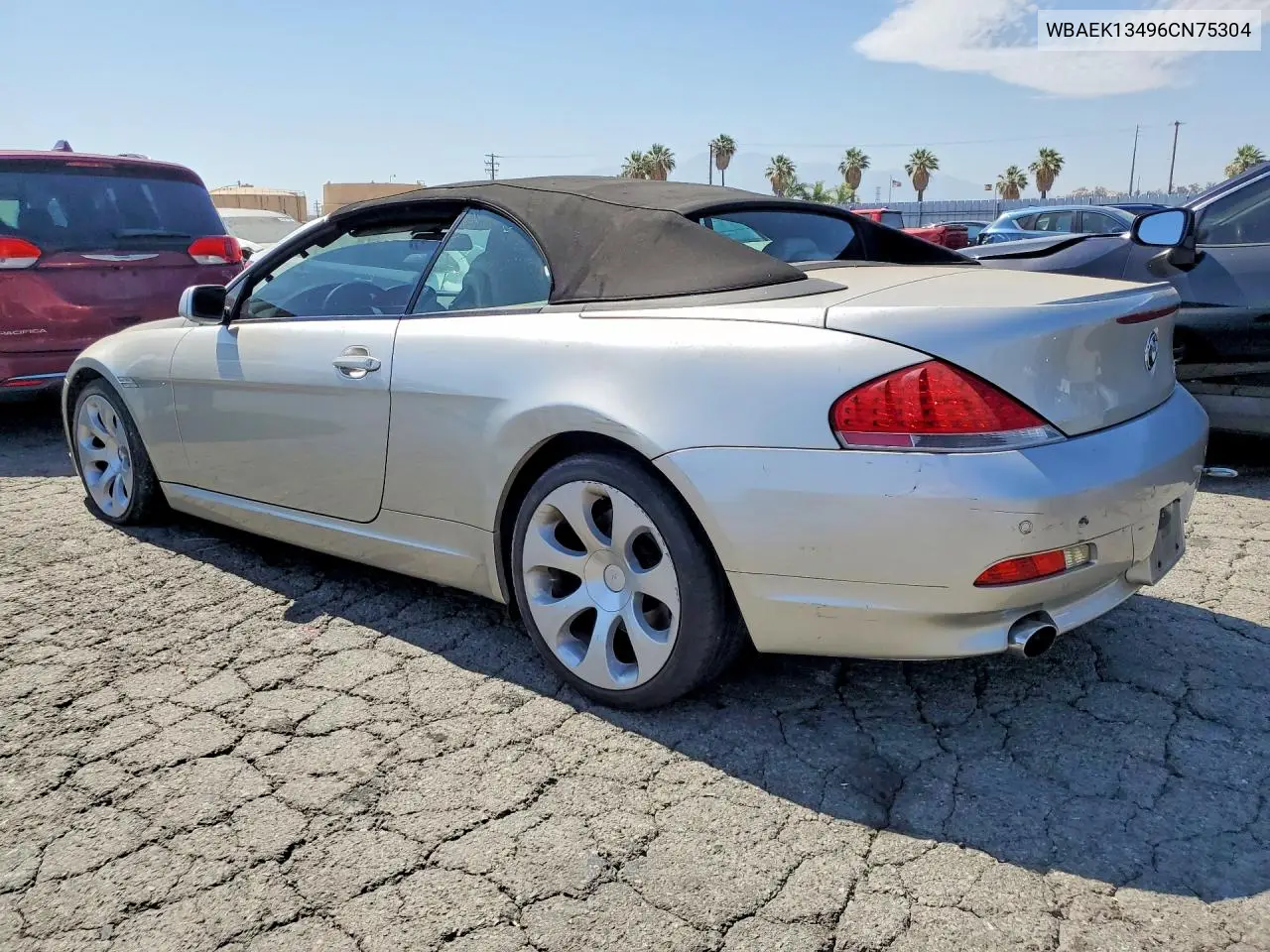 2006 BMW 650 I VIN: WBAEK13496CN75304 Lot: 58761976