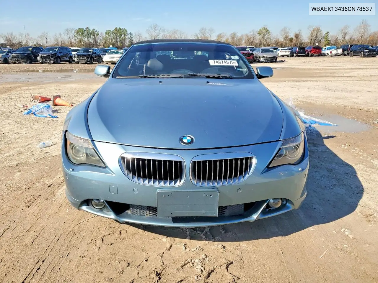 2006 BMW 650 I VIN: WBAEK13436CN78537 Lot: 74874675