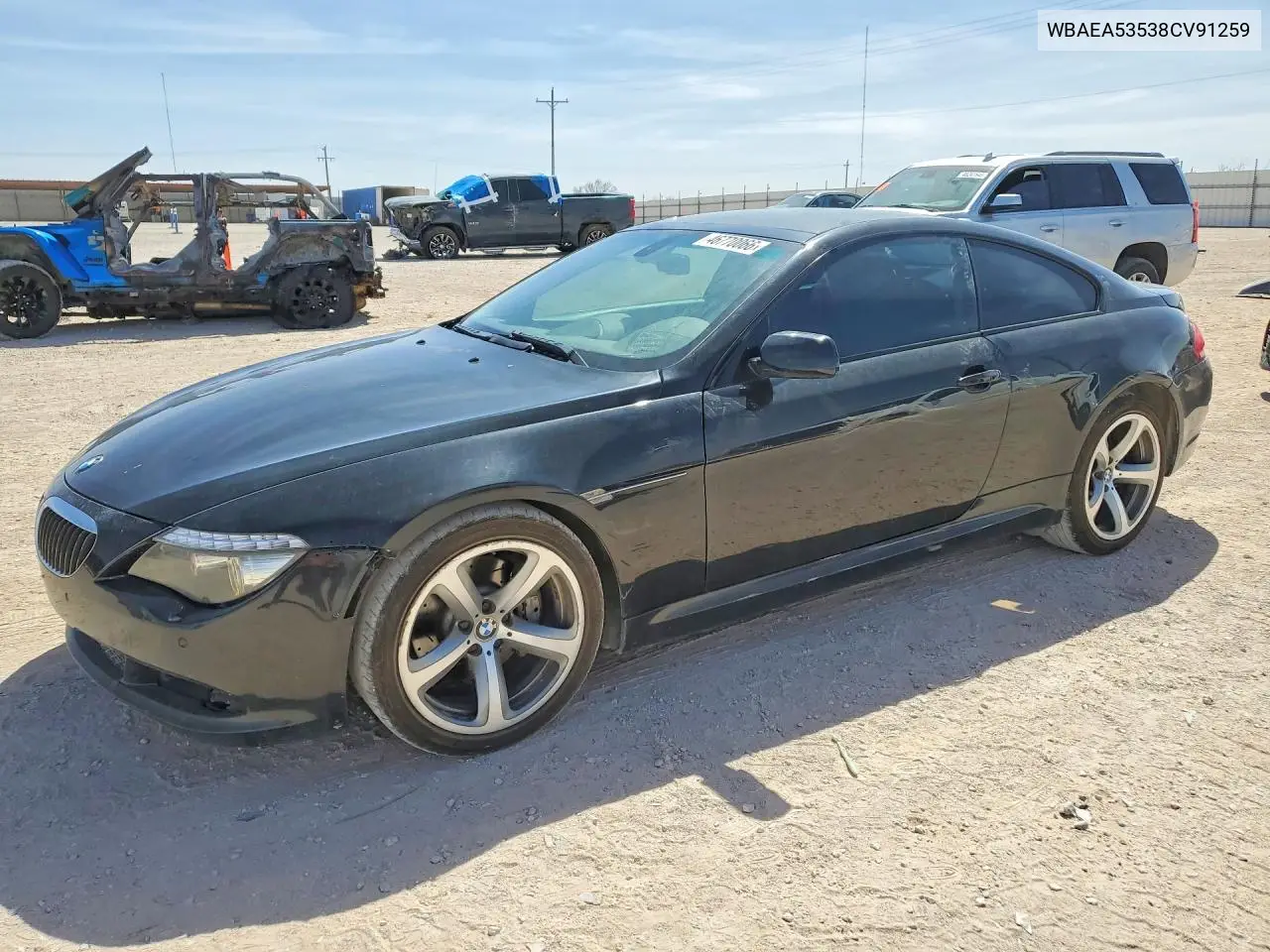 2008 BMW 650 I VIN: WBAEA53538CV91259 Lot: 46770066