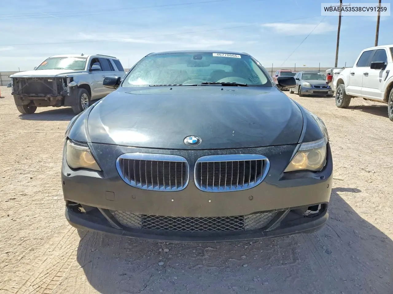 2008 BMW 650 I VIN: WBAEA53538CV91259 Lot: 46770066