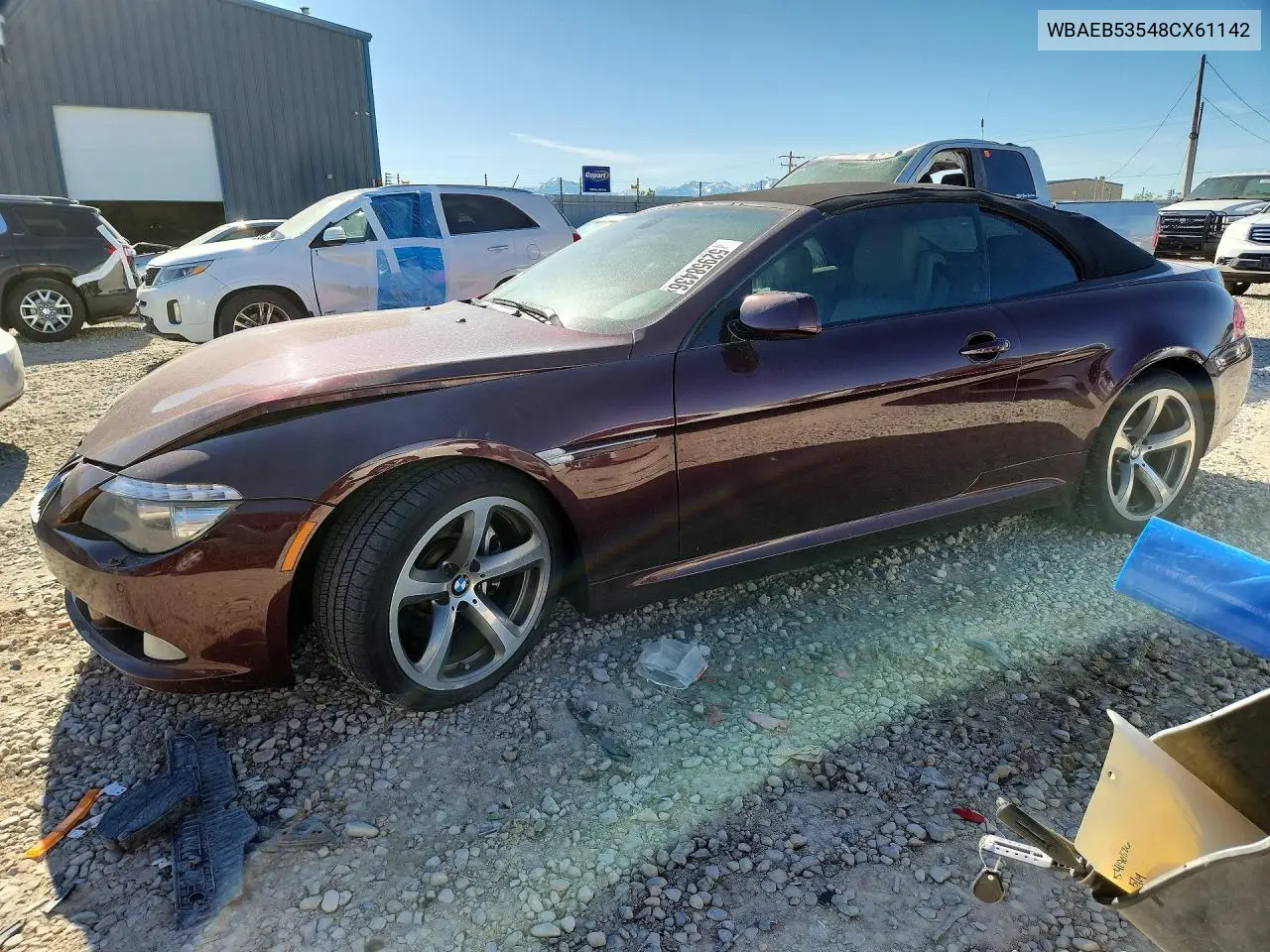 2008 BMW 650 I VIN: WBAEB53548CX61142 Lot: 52958436