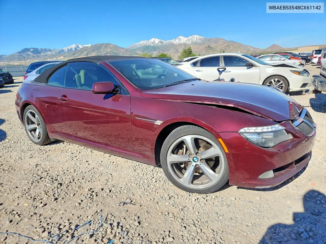 2008 BMW 650 I VIN: WBAEB53548CX61142 Lot: 52958436