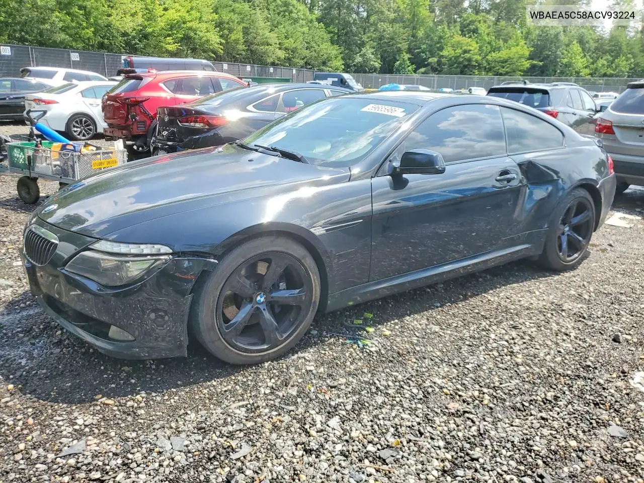 2010 BMW 650 I VIN: WBAEA5C58ACV93224 Lot: 59685986