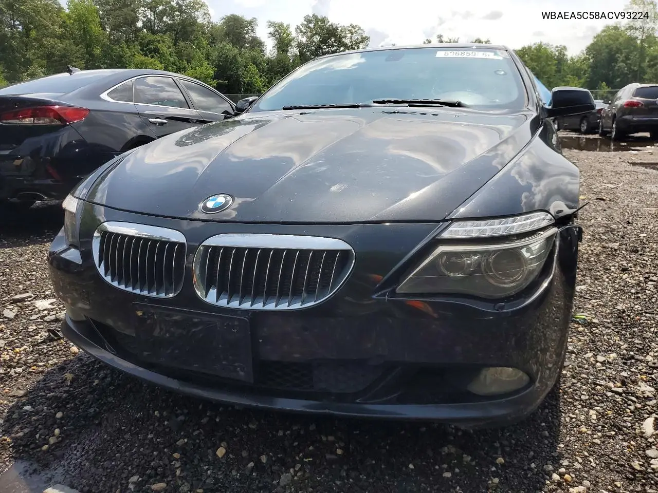 2010 BMW 650 I VIN: WBAEA5C58ACV93224 Lot: 59685986
