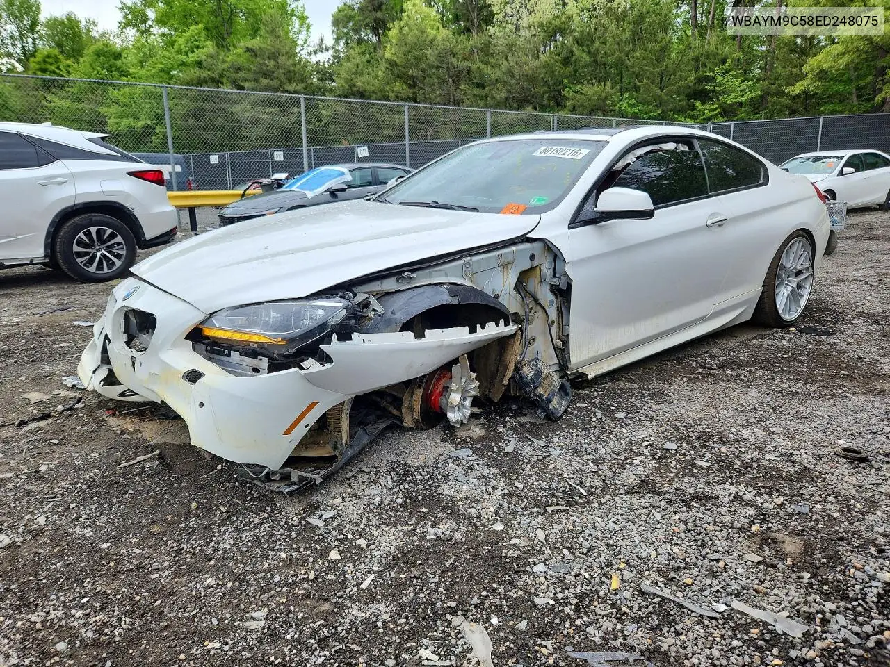 2014 BMW 640 I VIN: WBAYM9C58ED248075 Lot: 50192216