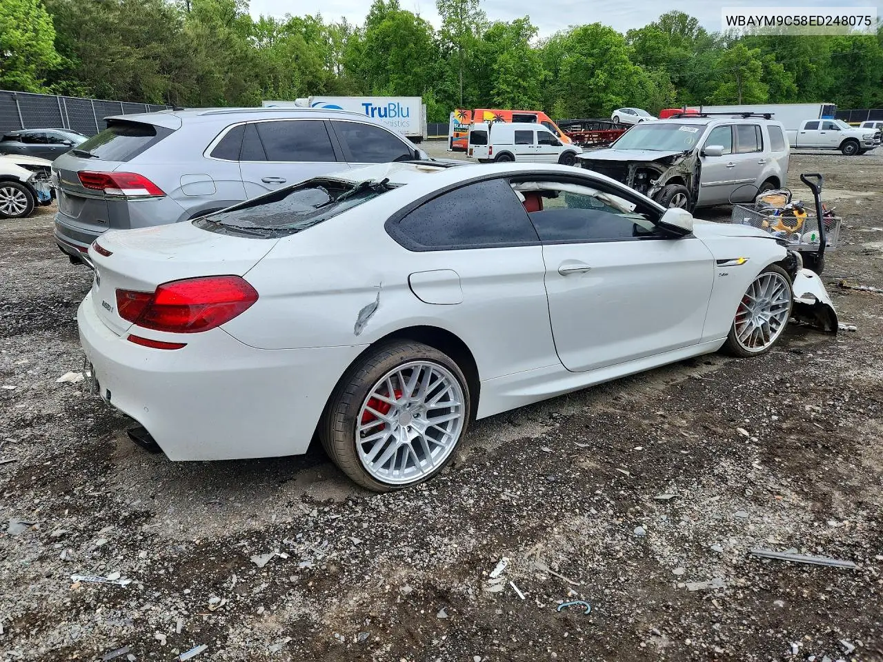 2014 BMW 640 I VIN: WBAYM9C58ED248075 Lot: 50192216