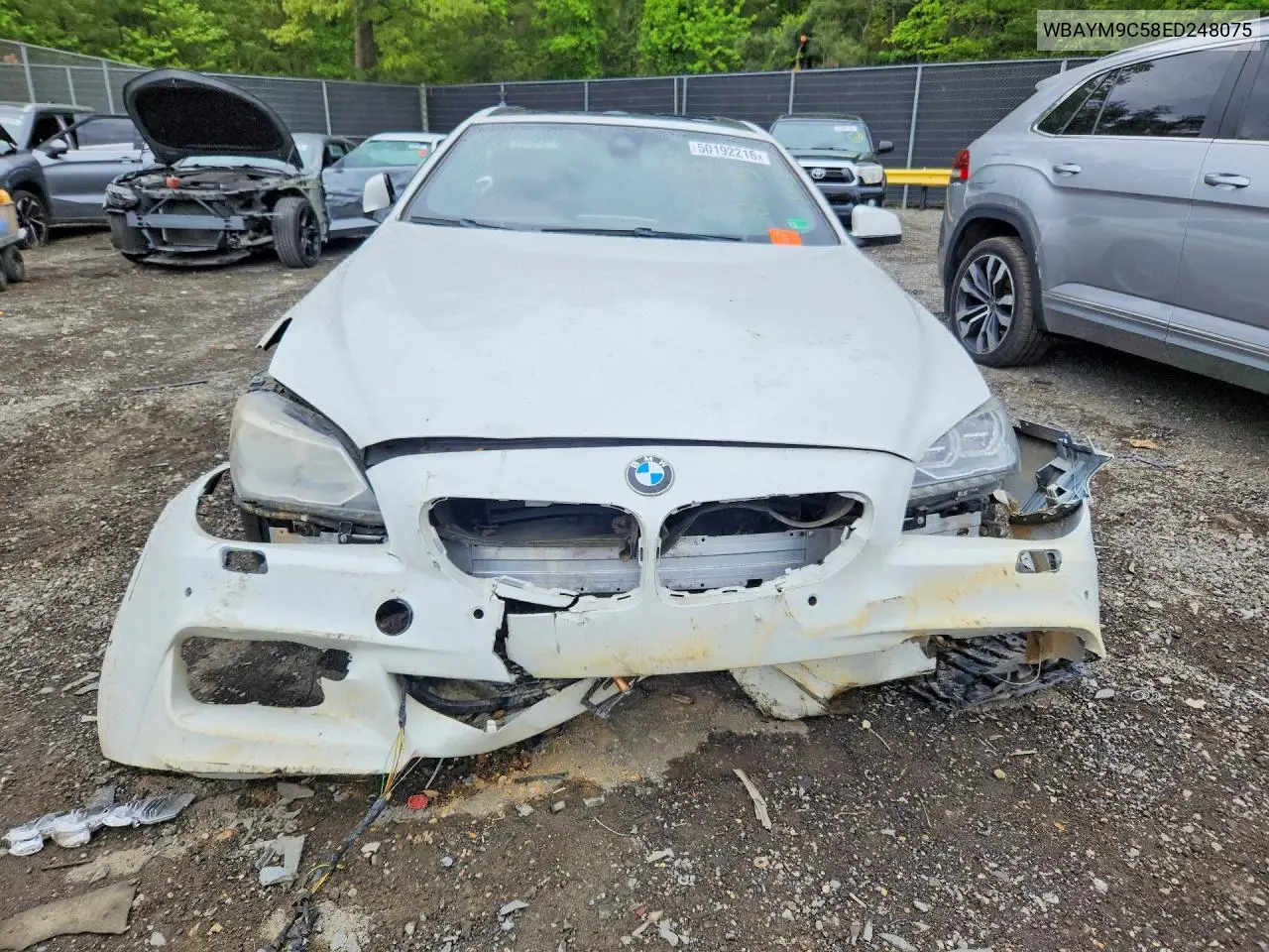 2014 BMW 640 I VIN: WBAYM9C58ED248075 Lot: 50192216