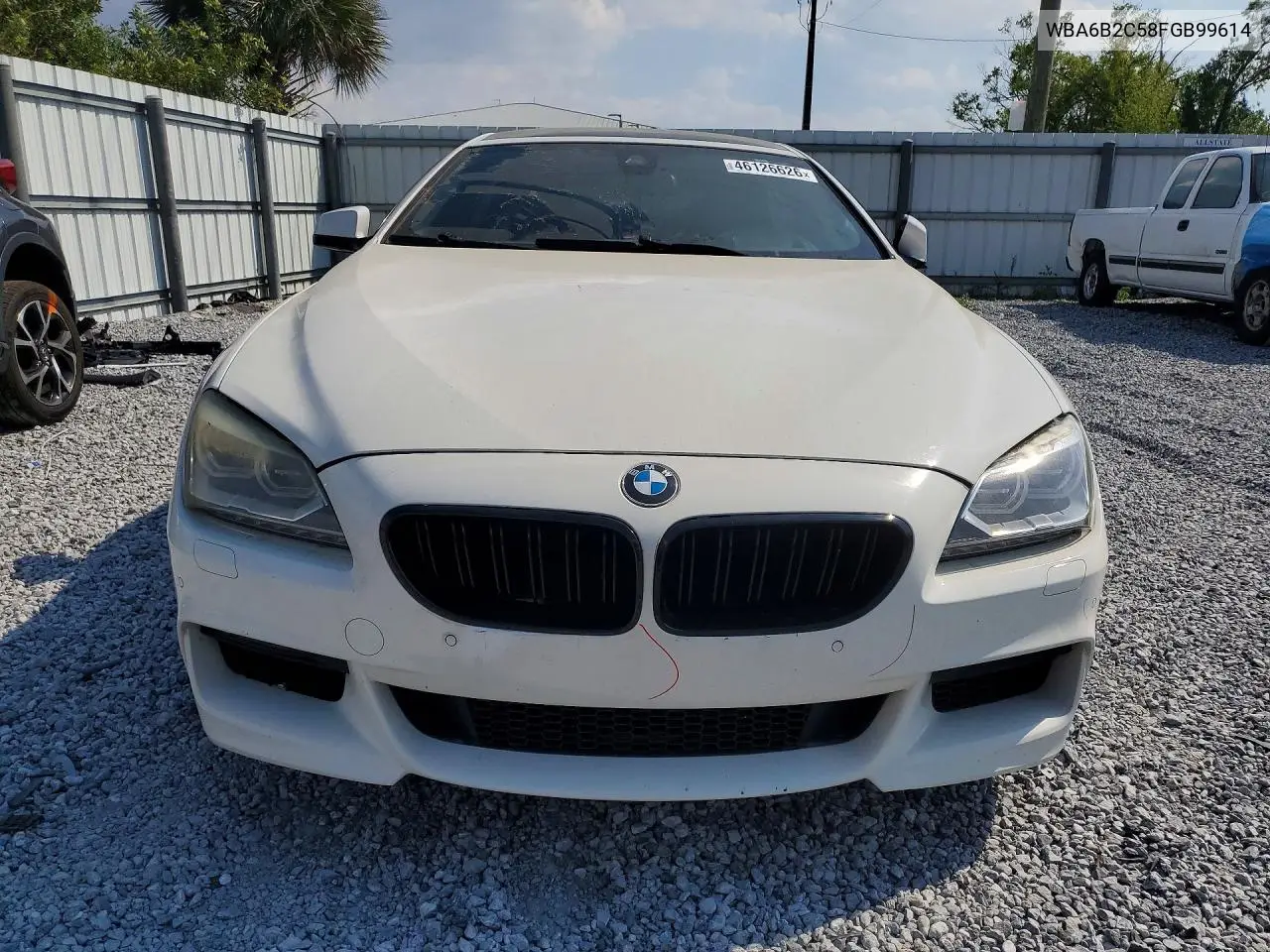 2015 BMW 650 I Gran Coupe VIN: WBA6B2C58FGB99614 Lot: 46126626