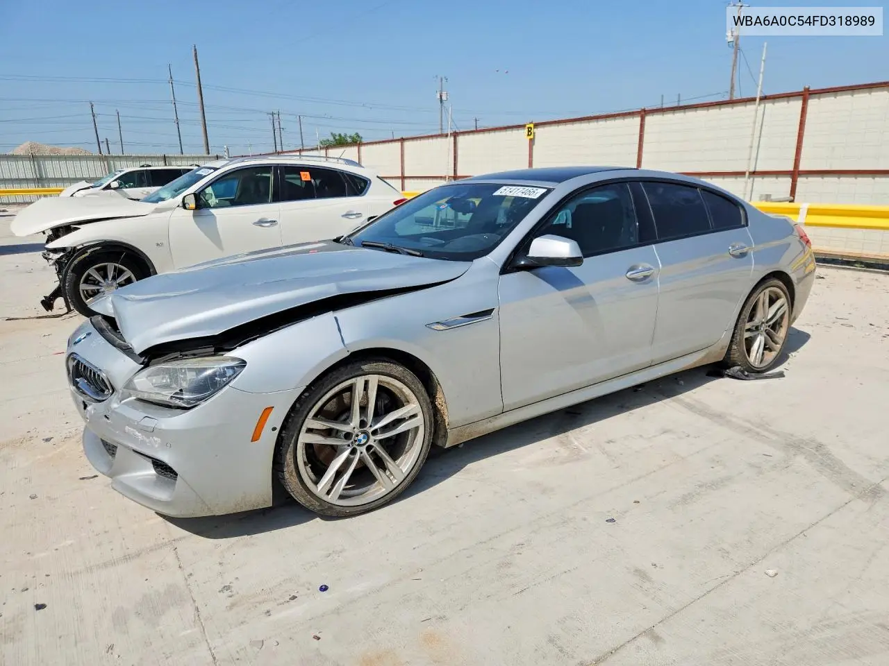 2015 BMW 640 I Gran Coupe VIN: WBA6A0C54FD318989 Lot: 51417466