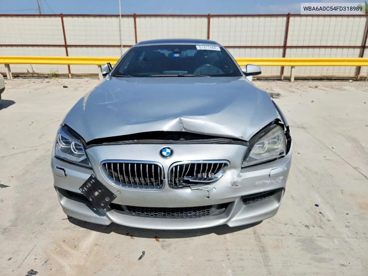 2015 BMW 640 I Gran Coupe VIN: WBA6A0C54FD318989 Lot: 51417466