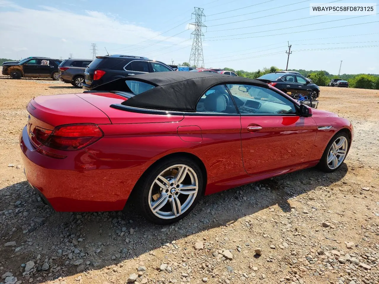2015 BMW 640 Xi VIN: WBAYP5C58FD873125 Lot: 59144336