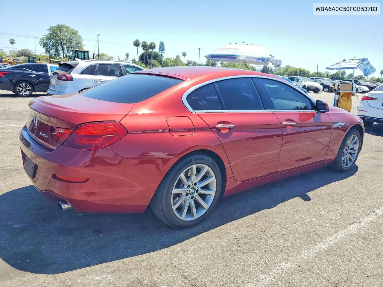 2015 BMW 640 I Gran Coupe VIN: WBA6A0C50FGB53783 Lot: 60768556