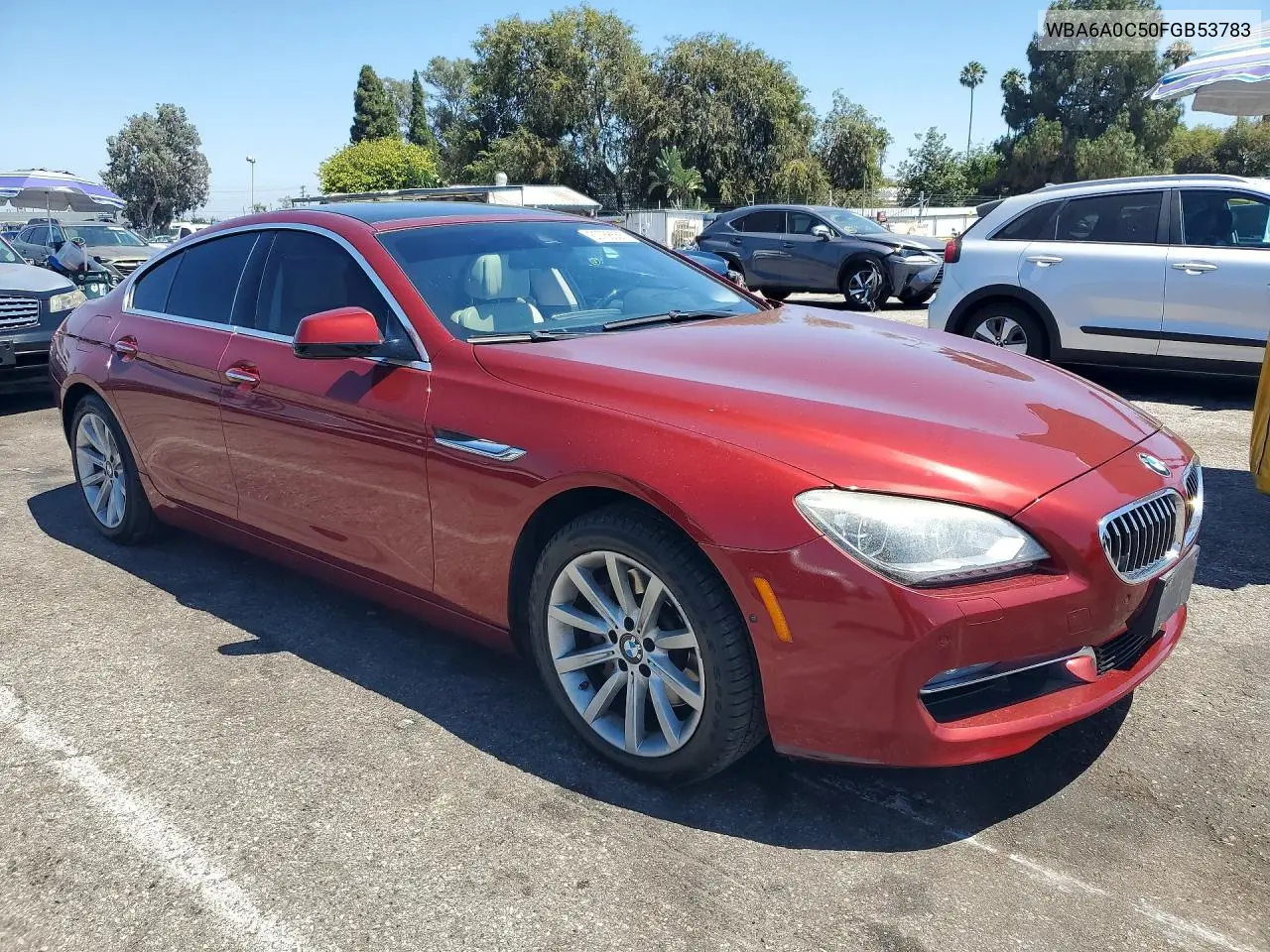 2015 BMW 640 I Gran Coupe VIN: WBA6A0C50FGB53783 Lot: 60768556