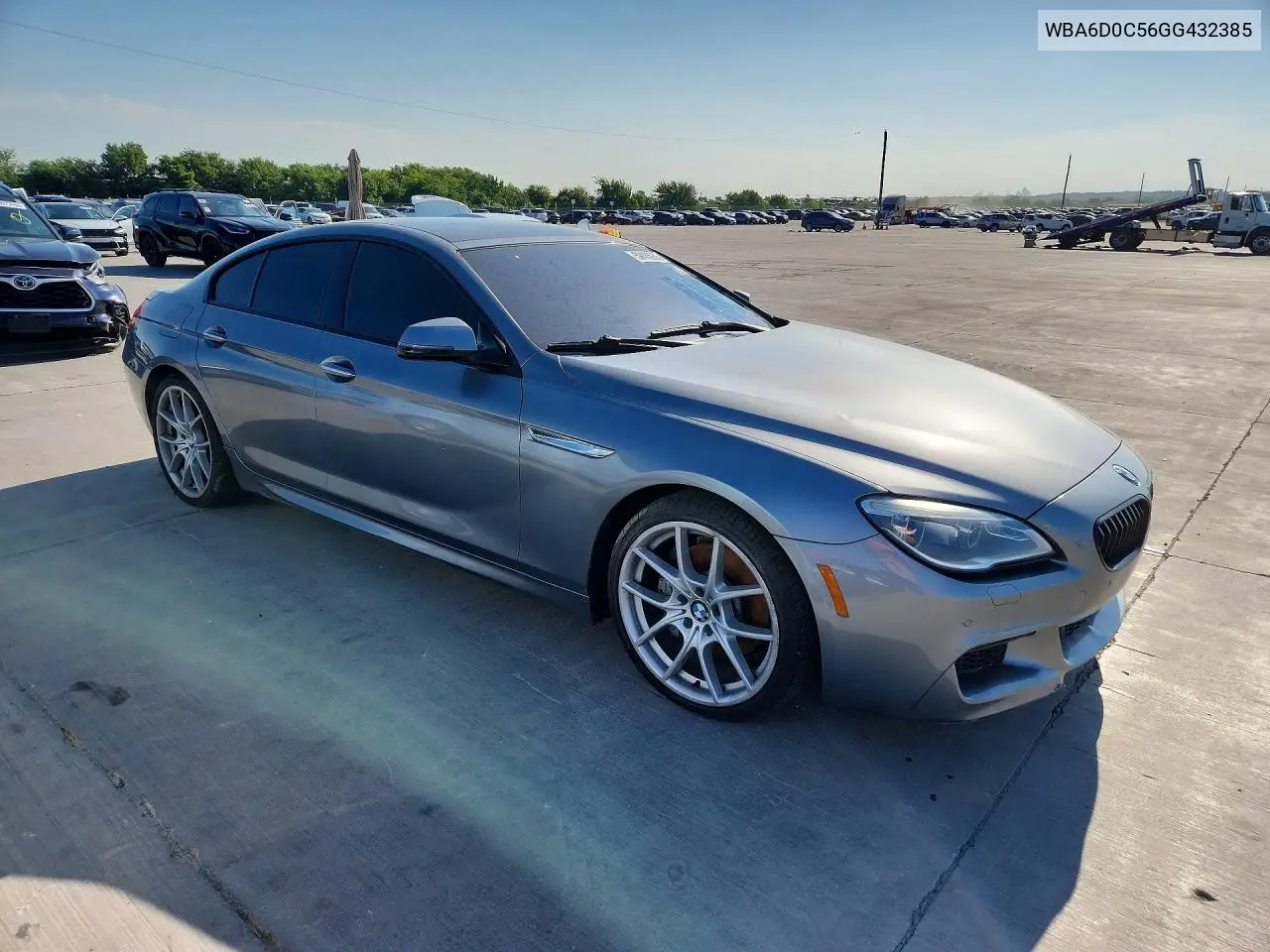 2016 BMW 640 I Gran Coupe VIN: WBA6D0C56GG432385 Lot: 59185956