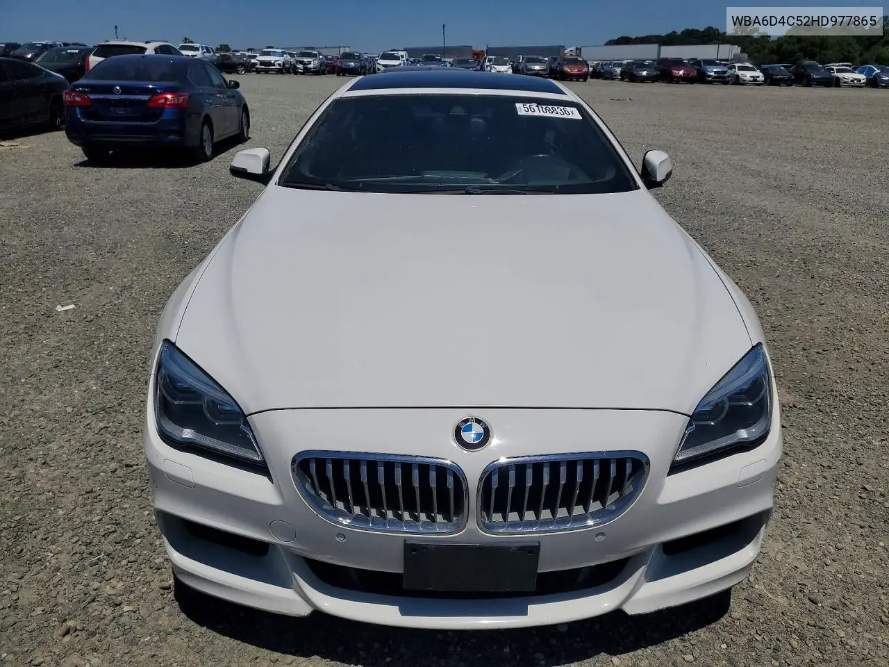 2017 BMW 650 I Gran Coupe VIN: WBA6D4C52HD977865 Lot: 56100836