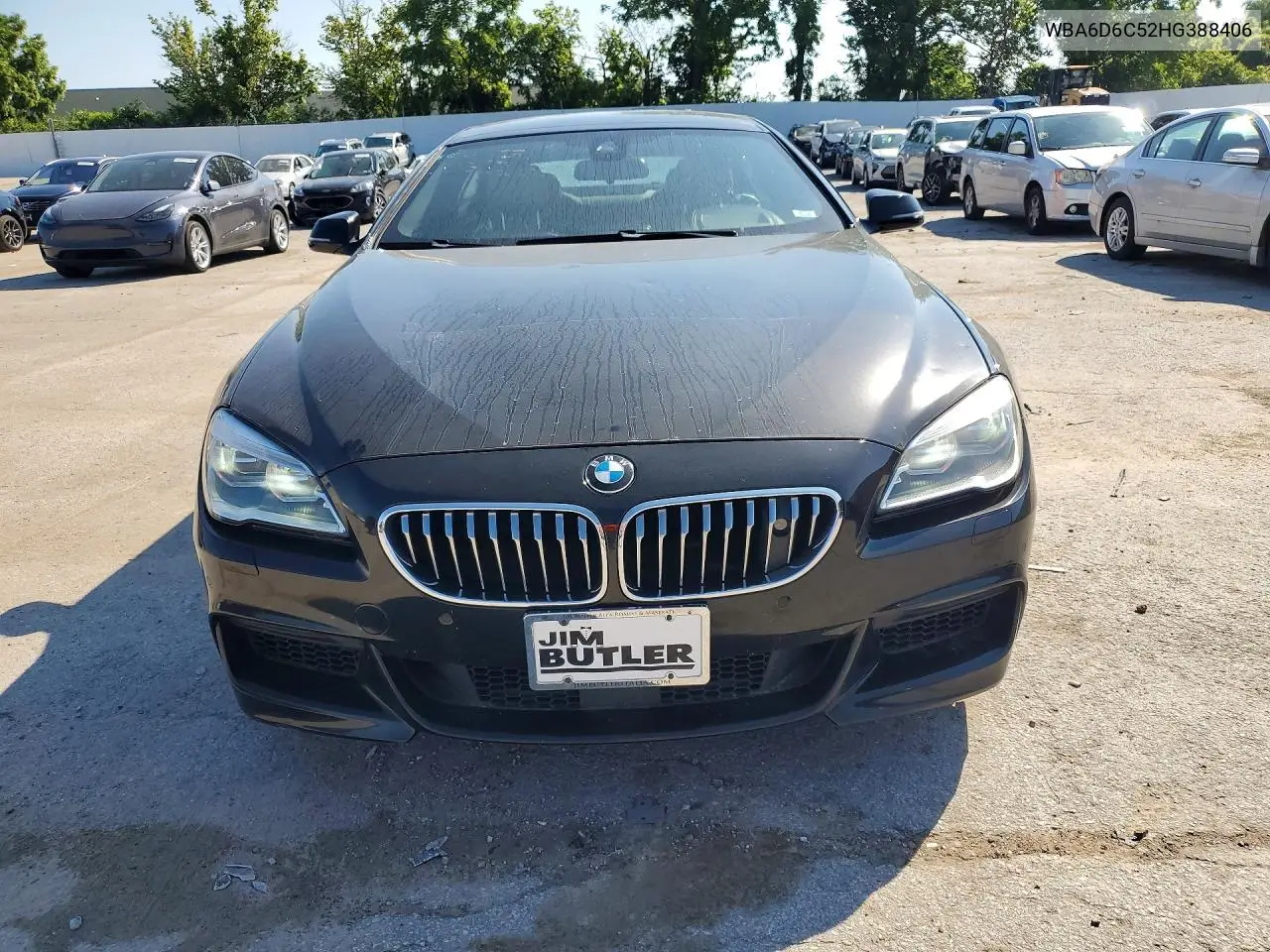 2017 BMW 650 Xi Gran Coupe VIN: WBA6D6C52HG388406 Lot: 60621056