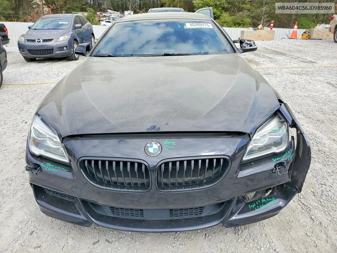 2018 BMW 650 I Gran Coupe VIN: WBA6D4C56JD985960 Lot: 46289476