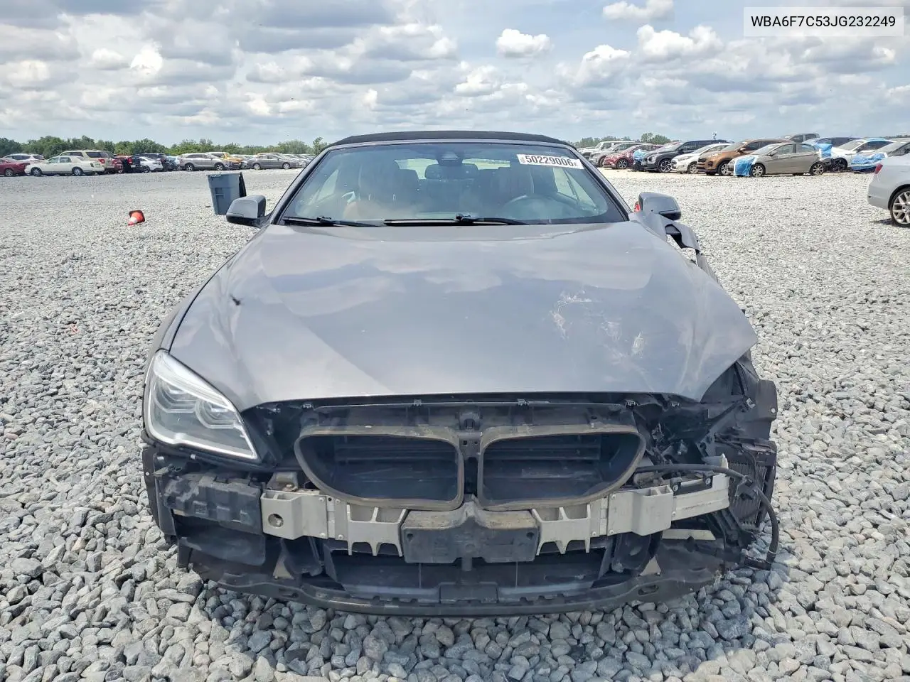 2018 BMW 6 Series VIN: WBA6F7C53JG232249 Lot: 50229006