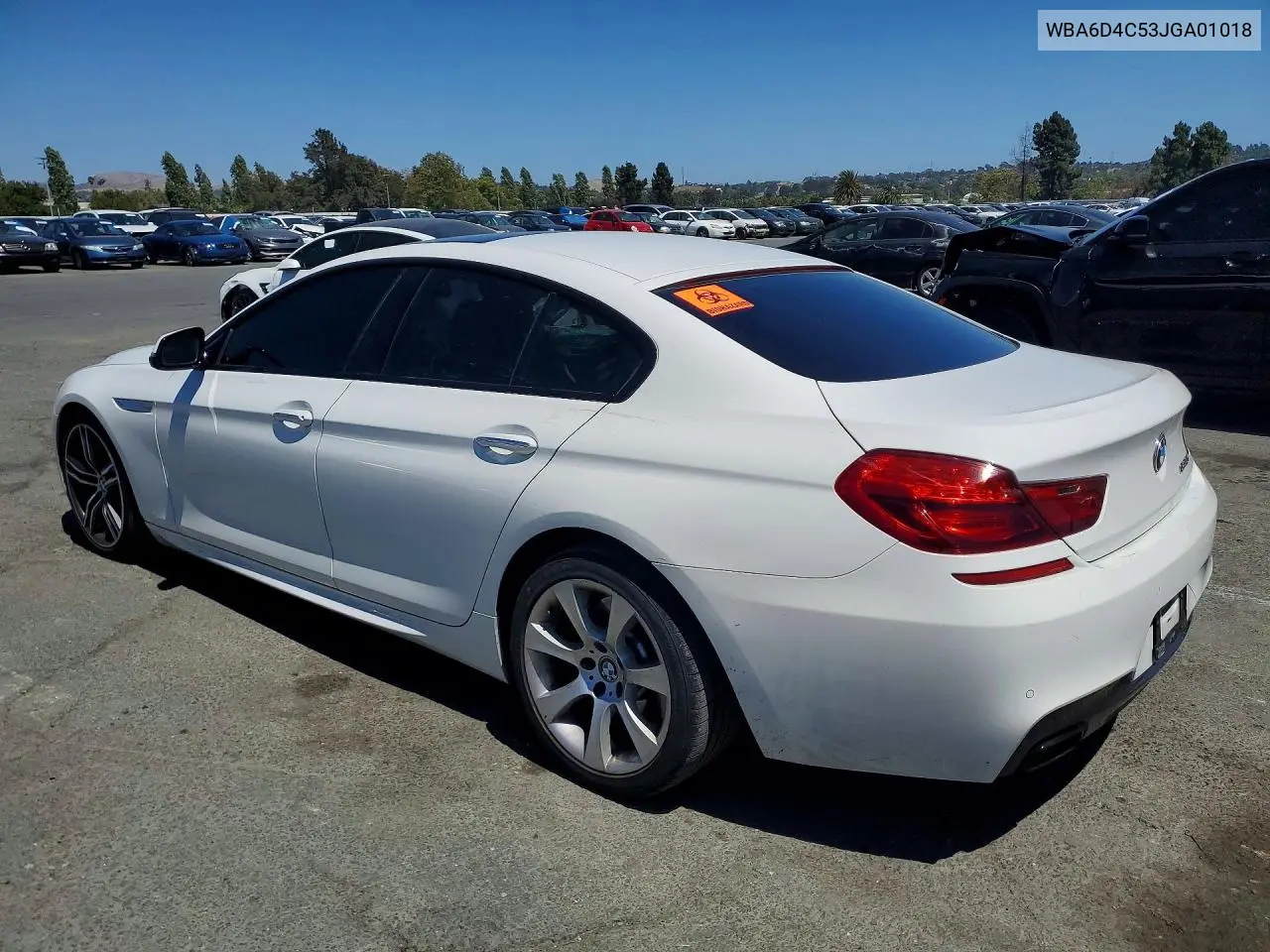 2018 BMW 650 I Gran Coupe VIN: WBA6D4C53JGA01018 Lot: 85613105